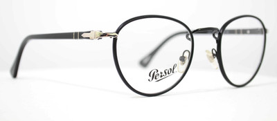 Persol Brille Panto Rund Optik Schwarz Silber 2410-V-J 986 49 20 140 Italy