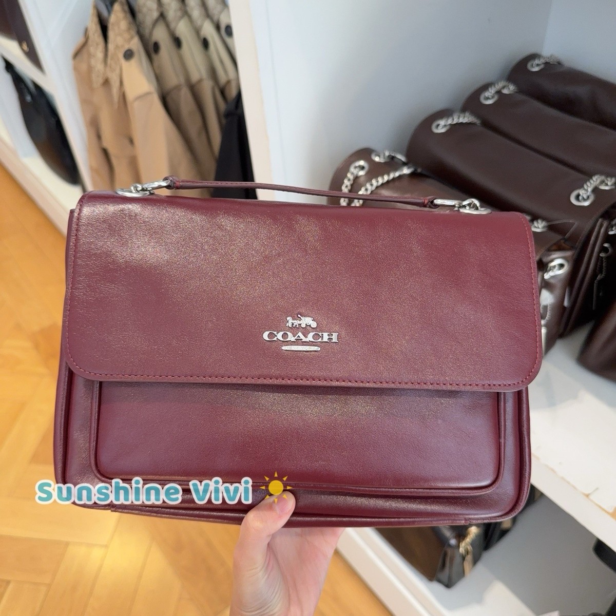 NWT Coach Elodie Crossbody Bag Shiny smooth leather CCF09 Dark 