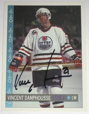 VINCENT DAMPHOUSSE SIGNED O-PEE-CHEE EDMONTON OILERS CARD AUTOGRAPH AUTO!!