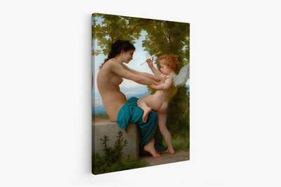 Adolphe Bouguereau/A Young Girl Defending Herself /Canvas Wall Art Picture Print