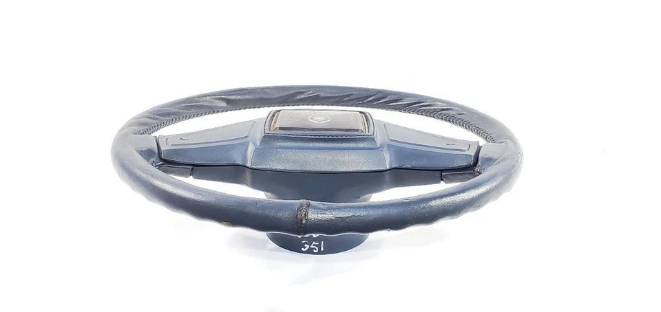 1988 Cadillac Brougham OEM Steering Wheel Blue Leather Has Scratches - Image 4 of 4