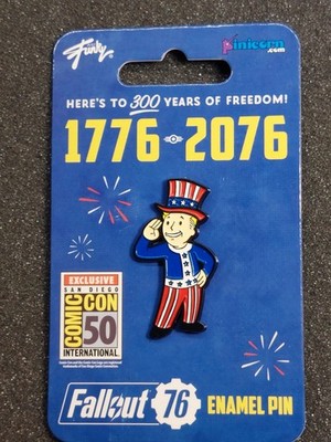 2019 SDCC Comic Con Fallout 76 Vault Boy Uncle Sam Patriotic Enamel Pin