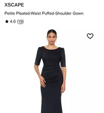 XSCAPEWomen's Boat-Neck Rhinestone-Trim-Sleeve Dress