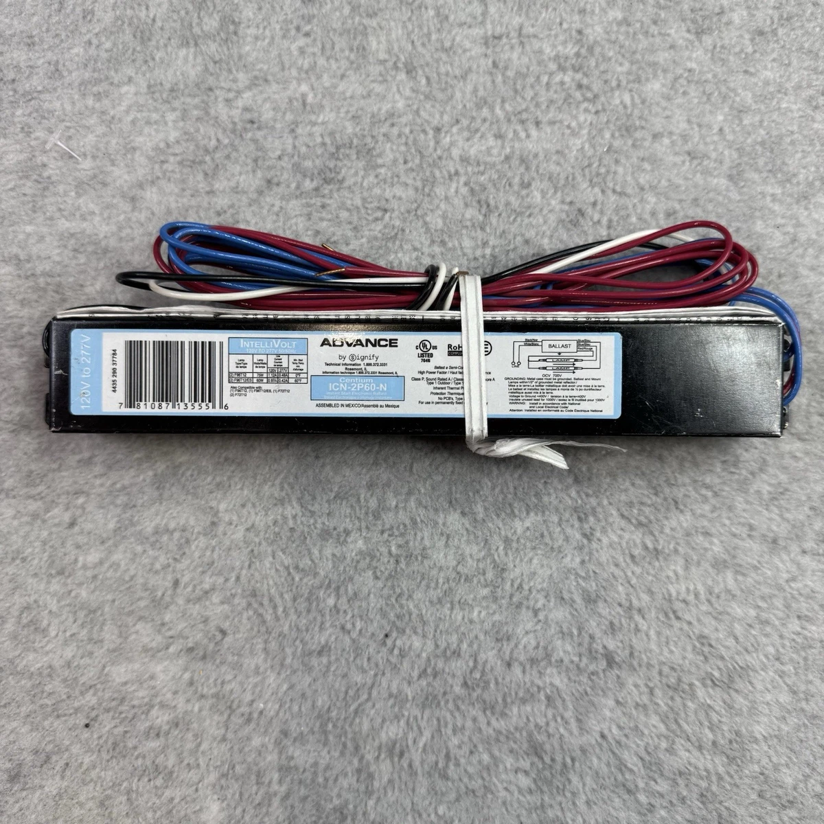Balastro De Repuesto ADVANCE REL3P32SC - Arranque Instantáneo, 120V, Para Iluminación Fluorescente