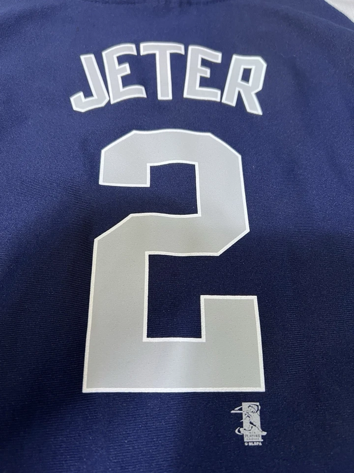Camiseta Adidas Derek Jeter #2 Yankees Juvenil M 10-12 Azul Gris MLB Excelente Foto 4 de 4