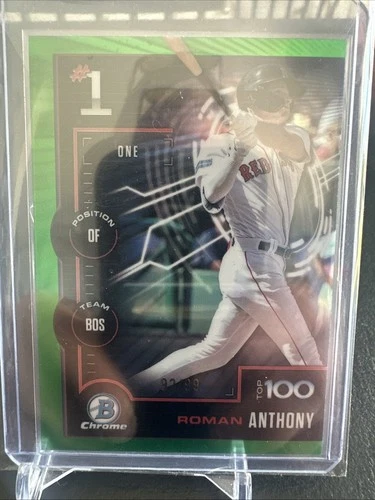 2025 Bowman Chrome Roman Anthony Top 100 Green /99 Boston Red Sox