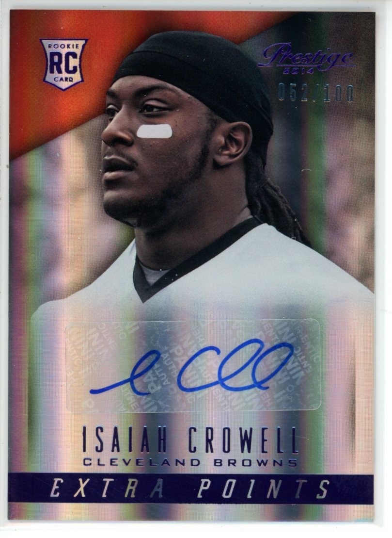 2014 Panini Prestige Isaiah Crowell Extra Points Rookie RC Auto /100