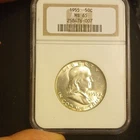 1955 Franklin Half Dollar ANACS MS 65 Uncirculated Silver Philadelphia