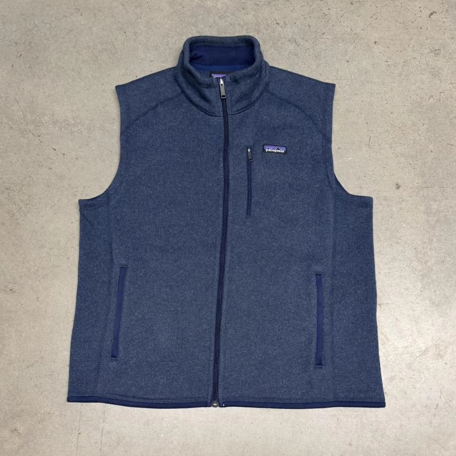 Patagonia Better Sweater Vest Mens Large Navy Full Zip Fleece Preppy Camp Gorp