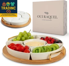 Chip and Dip Serving Set, 13.5" Serving Platters and Trays, Appetizer Serving Tr