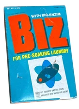 VINTAGE BIZ PRE-SOAKING LAUNDRY DETERGENT 6 OZ BOX GROCERY STORE SEALED