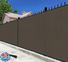 Bynbbur 6' x 50' Privacy Fence Screen Brown Net Fencing 90% Block