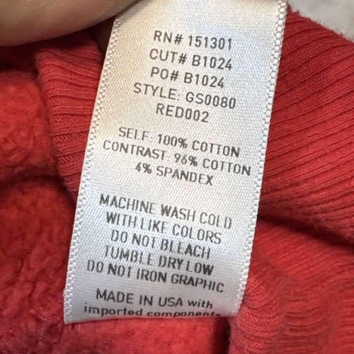 Felpa con cappuccio Good American donna taglia 3/4 rossa pullover felpa pesante USA - Foto 10 di 17