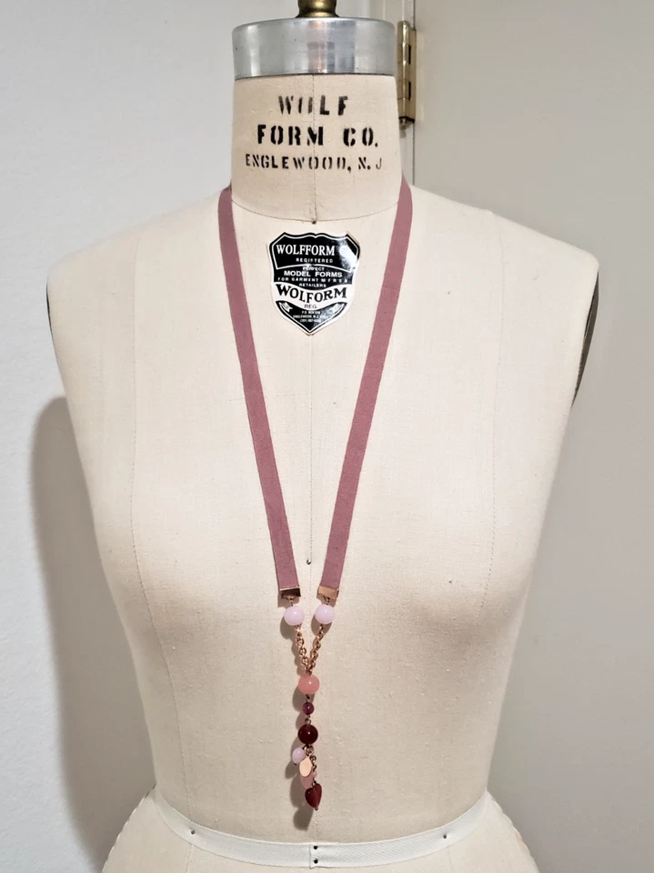 Marc by Marc Jacobs Rose Gold Pink Hearts "Y" Necklace - Image 2 of 4