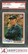 1978 TOPPS #145 RICK MONDAY DODGERS PSA 9