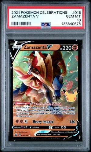 2021 POKEMON CELEBRATIONS #018 ZAMAZENTA V PSA 10