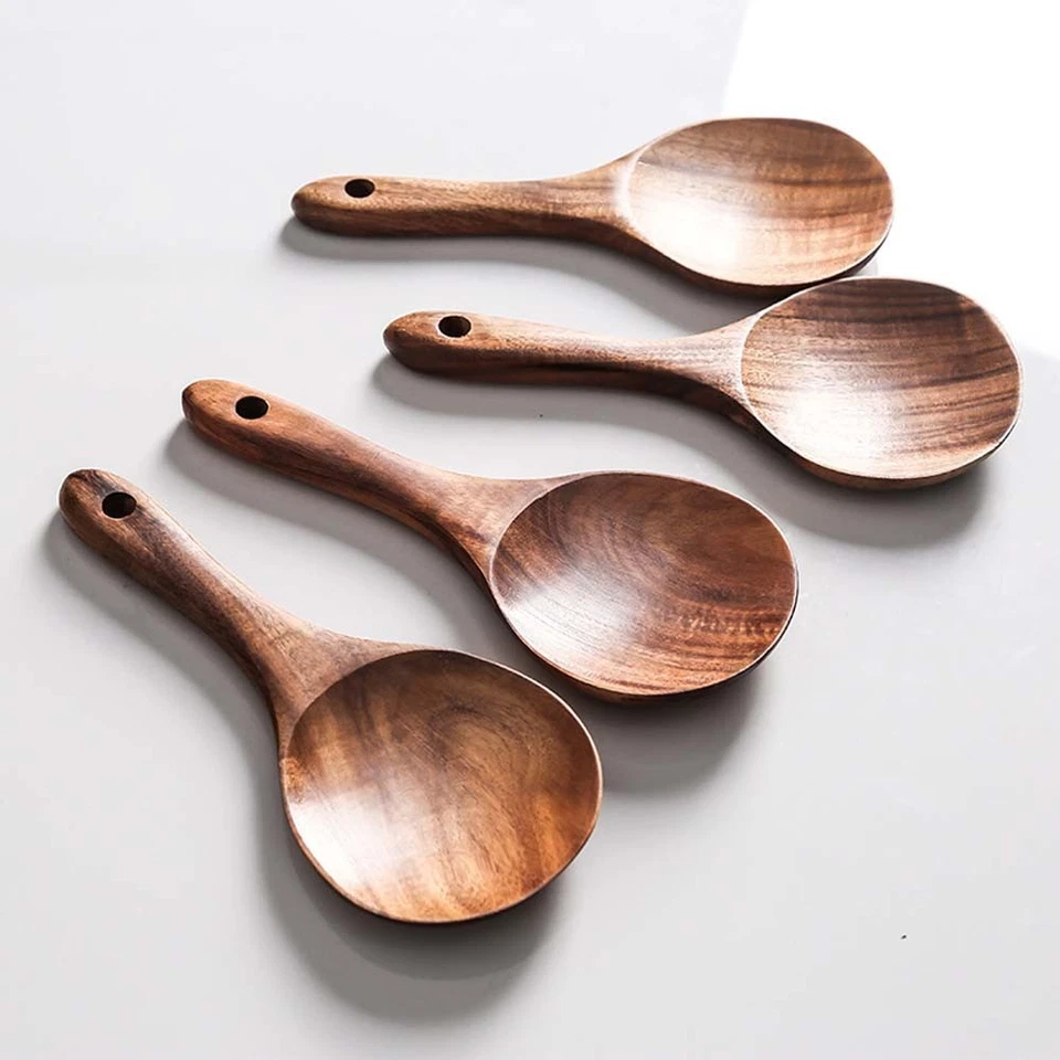 Wooden Tableware Non-stick Rice spoon Rice Scooper Cooking tools Rice Shovel - Image 4 of 4