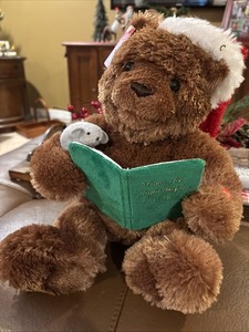 Gund Fun Christmas Talking Bear Storybook 'Twas The Night Before Christmas
