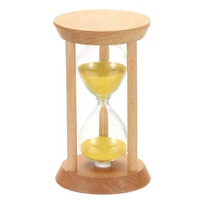 1Pcs 30 Minutes Sand Timer, Wooden Sand Watch for Home, Yellow