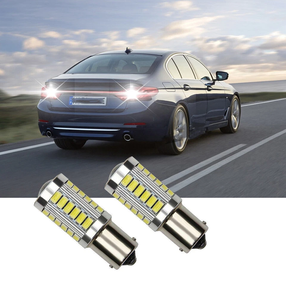 2x 1156 P21W BA15S 382 LED Reverse DRL Turn Sidelight Bulb CANBUS 12V - Image 2 of 4