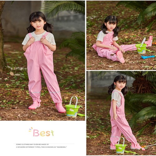 Waterproof Dungarees Trousers Rain Gear Childrens Toddler Kids Raingear Baby UK - Picture 12 of 25