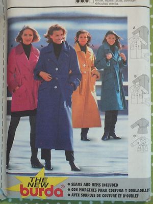 Amazing OOP BURDA 2874 Misses Loose-fitting Coat or Jacket PATTERN 8-18 UC