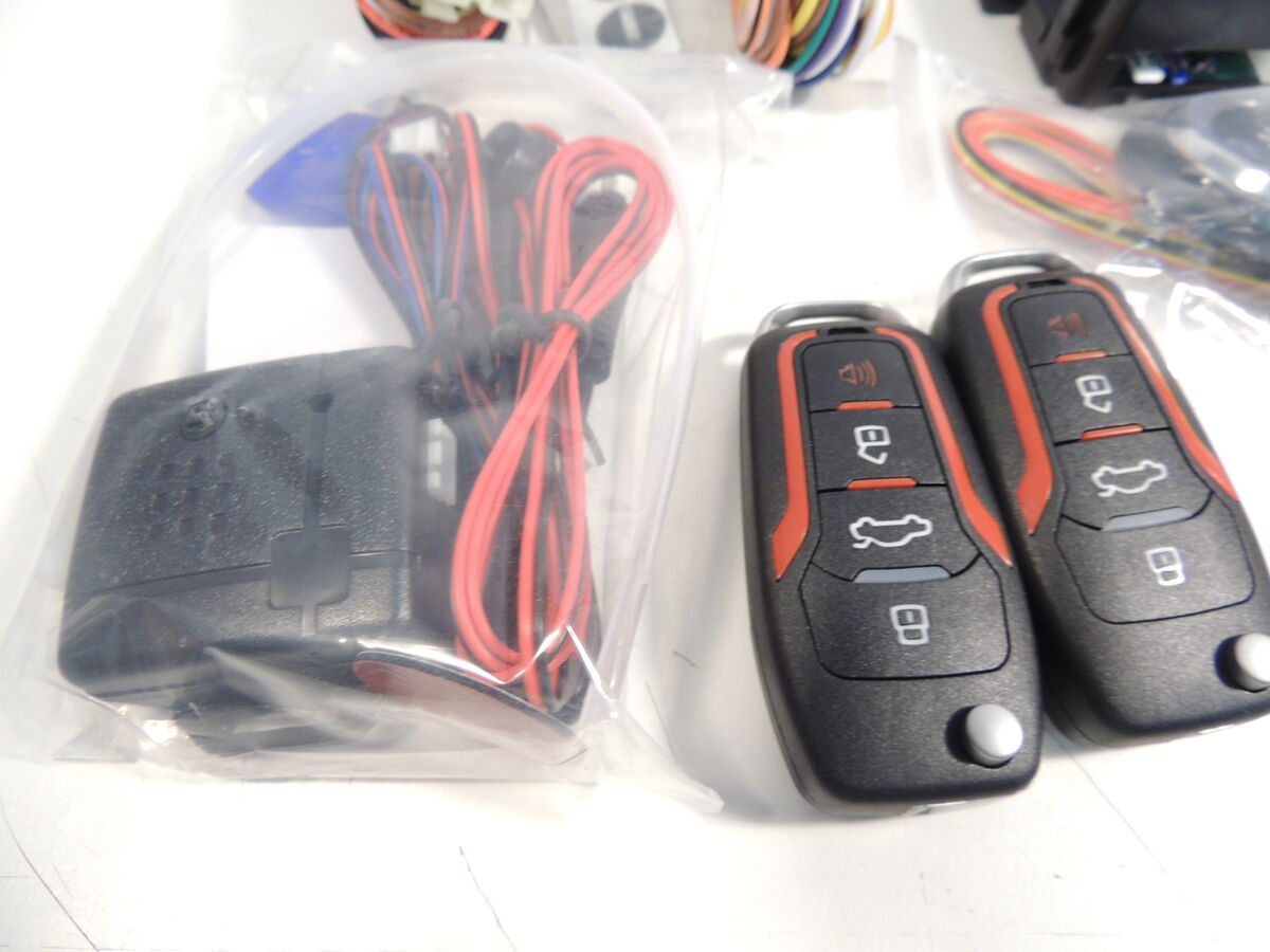 BANVIE Car Security Alarm System With Keyless Entry Security Alarm System Remote Engine Starter Push To Start Stop Iginition Kit Button