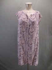 Ann Taylor Size L Womens Floral Lightweight Cap Sleeve Button Up Shirt Dress 217