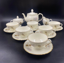 Servizio tè caffè cappuccino Richard Ginori avorio rilievo Rosa grigia