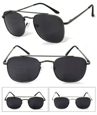 Mens Large Metal Frame Full Lens Magnified Tinted Sun Reader Reading Sunglasses