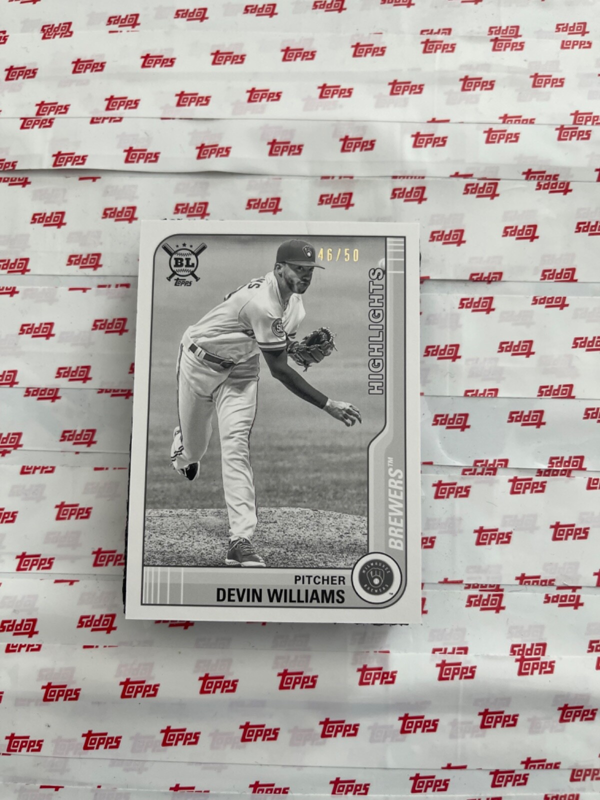 Highlight Card 2021 Topps Big League Devin Williams Highlights Card 291Brewers 46/50 ...