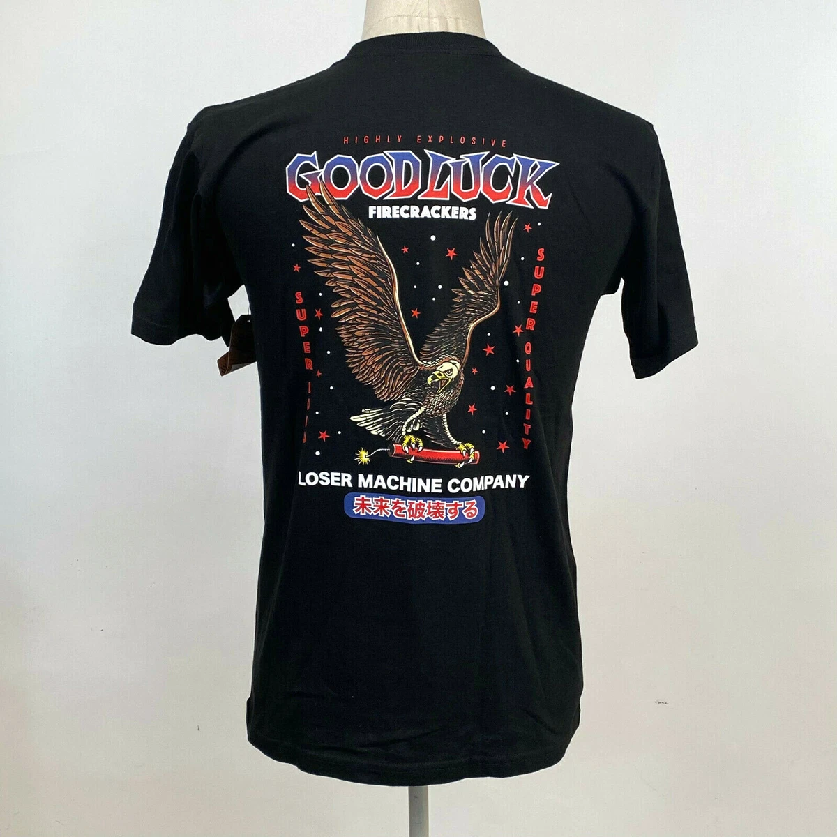 Loser Machine Men's T-Shirt Condor Firecracker Black Size M NWT