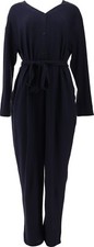 Carole Hochman Marshmallow Jersey Jumpsuit Maritime Navy 1X NWOT (786)