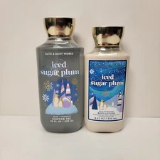 Bath & Body Works - Iced Sugar Plum - 2 piece Set - Body Lotion & Shower Gel