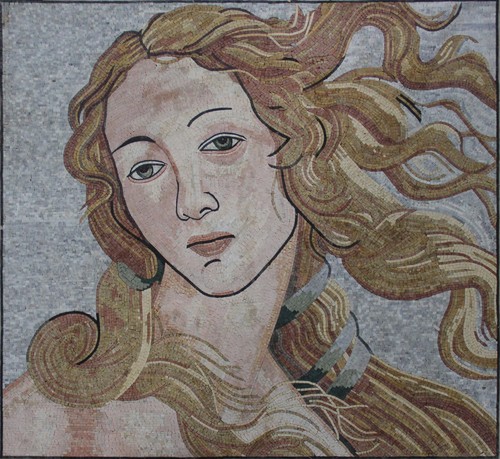 Blonde Beautiful Woman Passion Art Home Design Marble Mosaic