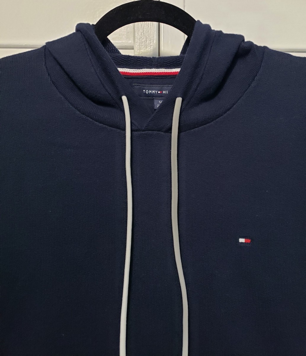 Tommy Hilfiger Hoodie Menu0026#039;s Size Small Navy Blue Knit Pullover 100%  Cotton | eBay