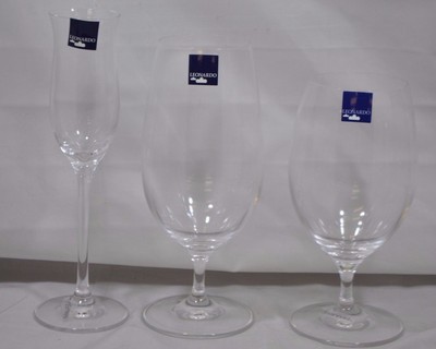 Leonardo 6-Piece Glass Set Glasses Water Grappa Champagne Beer 3 Styles 2 each