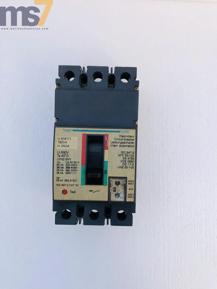 INTERRUPTOR DE CIRCUITO INDUSTRIAL HAGER HN250 250A690VAC 3P #NUEVO Foto 3 de 4