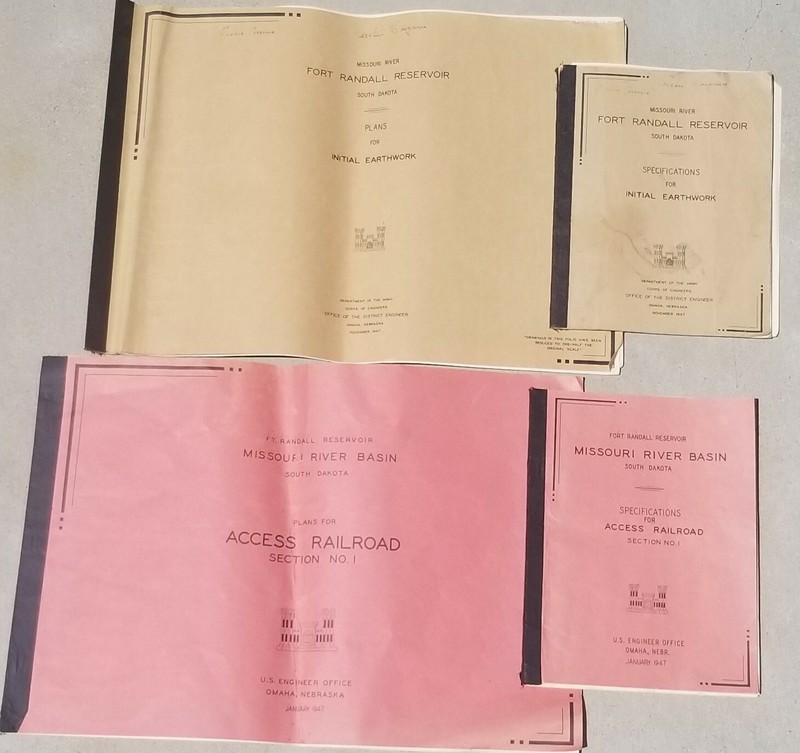 Fort Randall Dam Pickstown South Dakota Engineering plans Railroad 1947 History