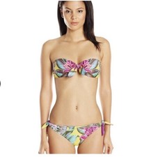 NWT 255 Mara Hoffman Cactus Sz M Bandeau Top  Sz L Bottom 2PC Strapless