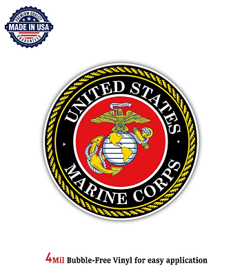 #ad USMC MARINE CORP SEAL VINYL DECAL STICKER CAR TRUCK OFFICIAL SELLER 4MIL US MADE $11.66
