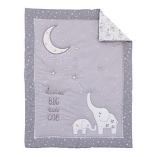 Little Love: Dream Big Little Elephant Appliqu d Grey 2 Pc Set by NoJo