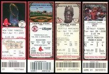 2005 Thru 2008 Boston Red Sox Opening Day Tickets 4 Count Lot All Wins Fenway Pk