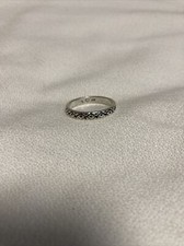 6.5 to 6.75 Sterling silver band with diamond pattern and dots marked C 925