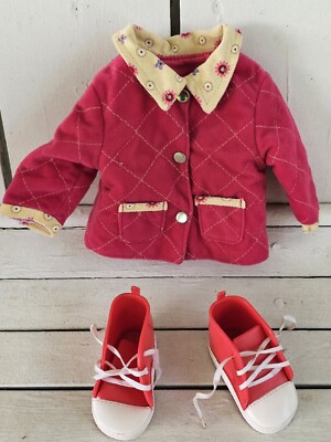 Battat Doll Clothes Pink Jacket Red Shoes Very Good Condition 