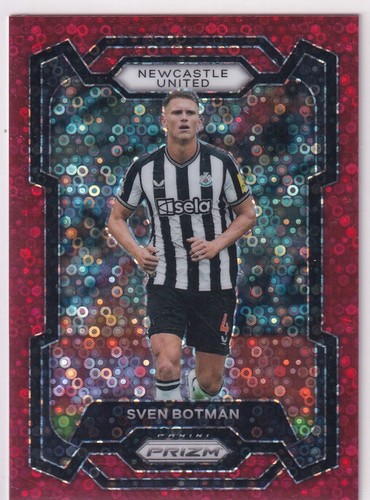Panini Prizm 2023-24 Premier League No 56 Sven Botman Red Fast Break Disco 17/49 - 第 1/2 張圖片