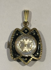 Ornate Zurich Womens Pendant Necklace Watch w Mechanical Swiss Movement Running