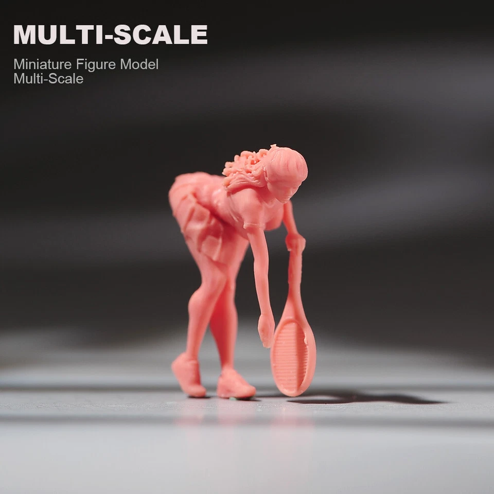 Миниатюрный реквизит для сцены девочки, играющей в теннис 3D-модель автомобиля 1/87 - Изображение 2 из 4