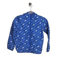 Adidas Original Boys  Blue/White Monogram Hoddie Jacket Boys Sizes XS/4-5 EUC