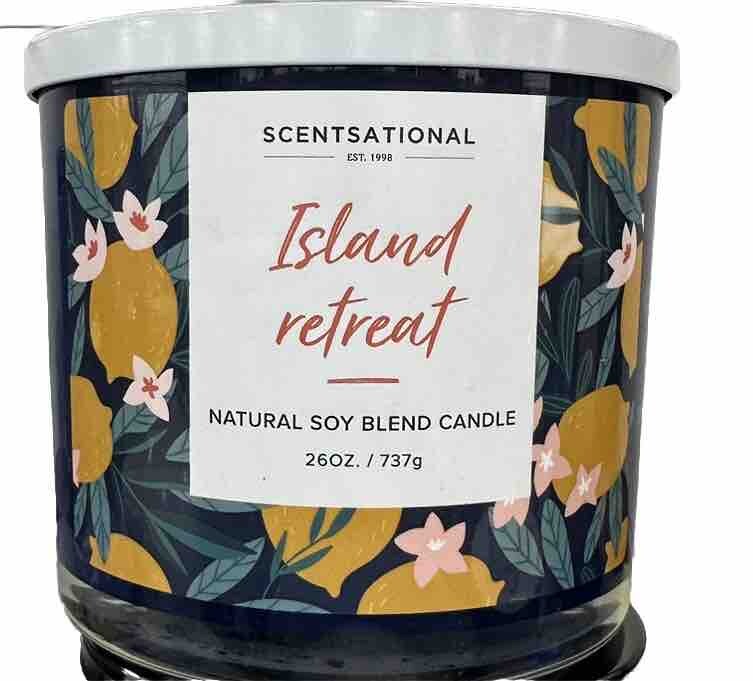 Scentsational Island Retreat 3 Wick Candle Large Tropical Scented